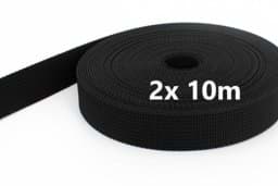 Bild von Sonderpsten 30mm breites PP-Gurtband 1,8mm stark, 20m - schwarz (UV) *verschmutzt / Webfehler*