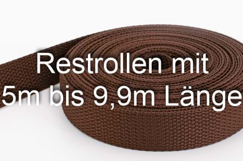 Bild von Restpostenbox 20mm breites PP-Gurtband 1,2mm stark, 25m - braun (UV)