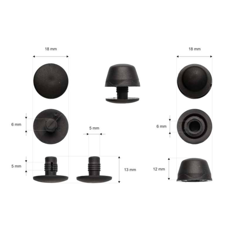Bild von Taschenfuß / Bodengleiter aus Kunststoff - 19mm - 4 Stück