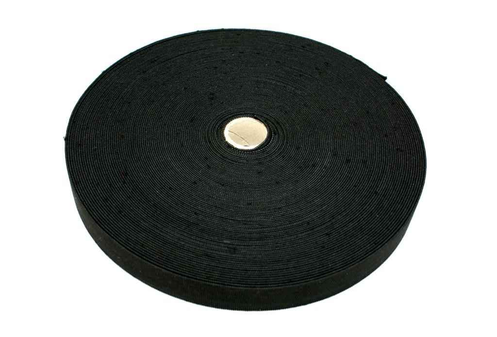 Bild von *B-Ware* 20mm breites Gummiband aus Polyester - 25m Rolle - schwarz