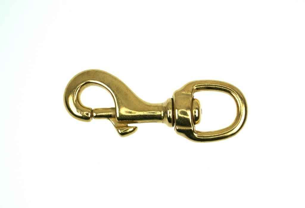 Bild von Bolzenkarabiner aus Messing - 17mm Rundwirbel - 8cm lang - 10 Stück
