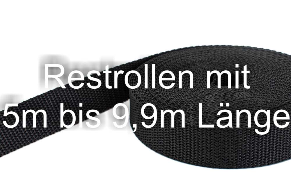 Bild von Restpostenbox 25mm breites PP-Gurtband 1,4mm stark, 25m - graphit (UV)