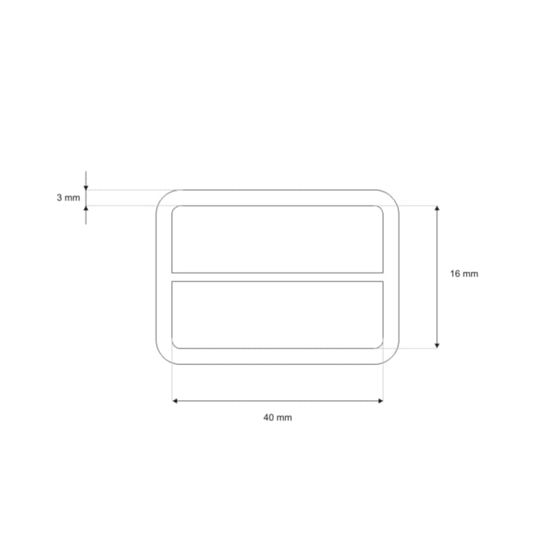 Bild von Regulator / Schieber aus Stahl - 40x16x3mm - für 40mm Gurtband - 10 Stück