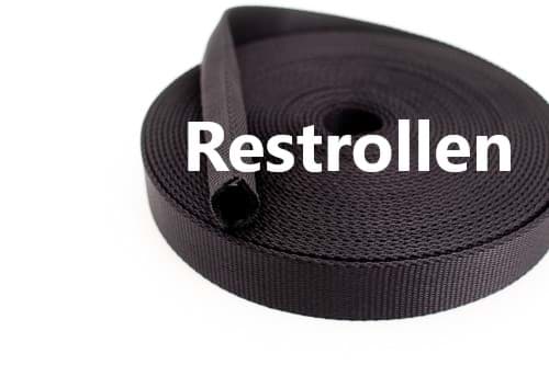 Bild von Restrollen 40mm breites Schlauchgurtband, 25m - schwarz (UV)