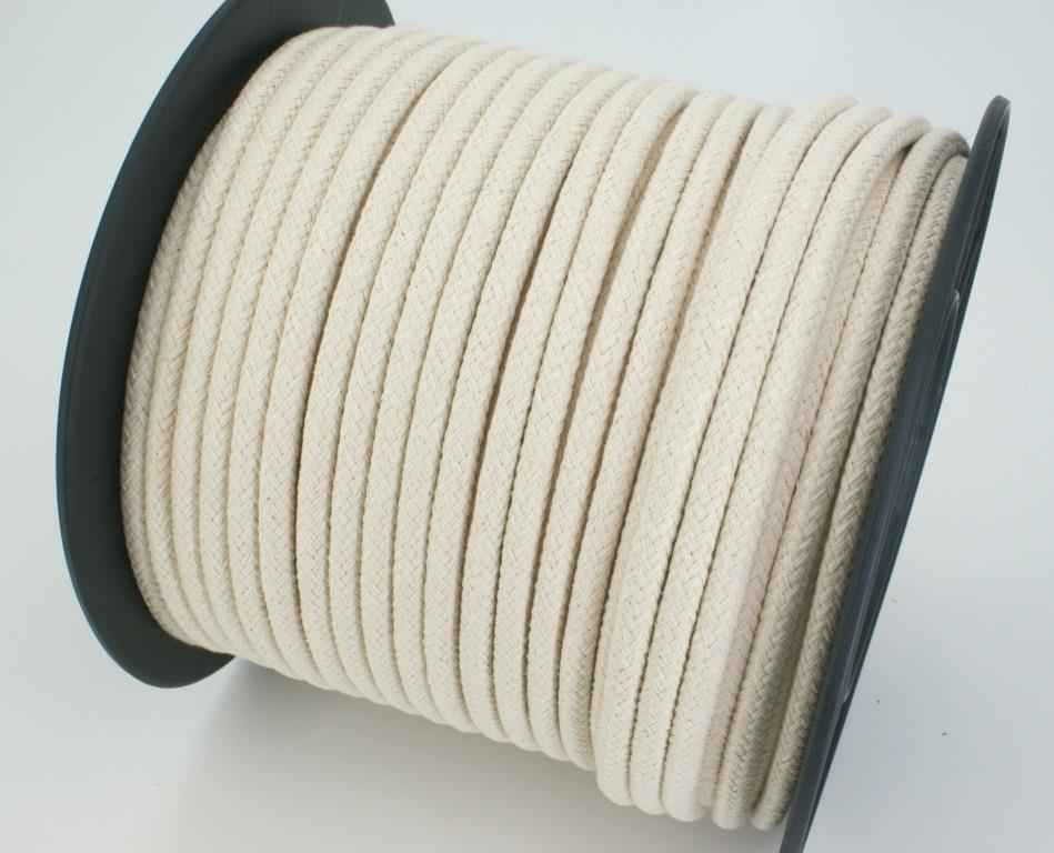 Bild von Baumwollschnur / Paspelgeflecht - 10mm (11mm) - cremeweiß - 100m Spule
