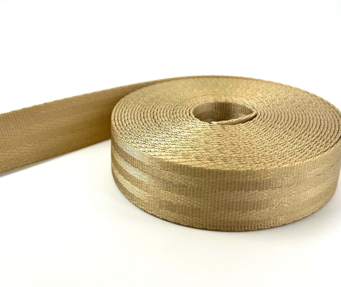 Bild von 50m Sicherheitsgurtband / Kindergurt beige aus Polyamid - 25mm breit - bis 1t belastbar