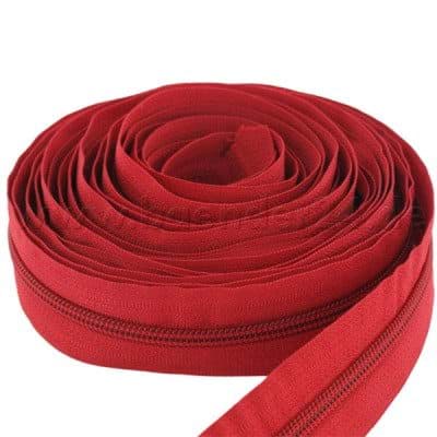 Bild von 5m Reißverschluss, 3mm Schiene, Farbe: Rot
