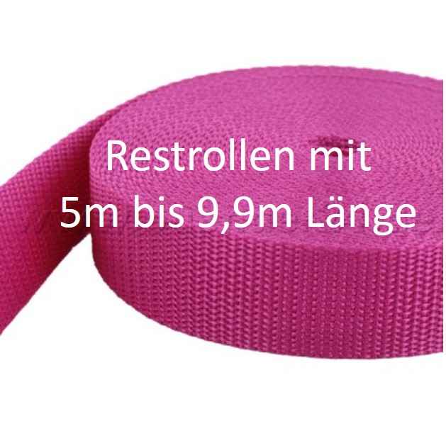 Bild von Restpostenbox 20mm breites PP-Gurtband 1,4mm stark, 25m - pink (UV)