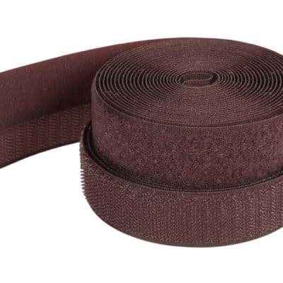 Bild von 25m Klettband (Flausch & Haken), 40mm breit, Farbe: dunkelbraun - zum Aufnähen