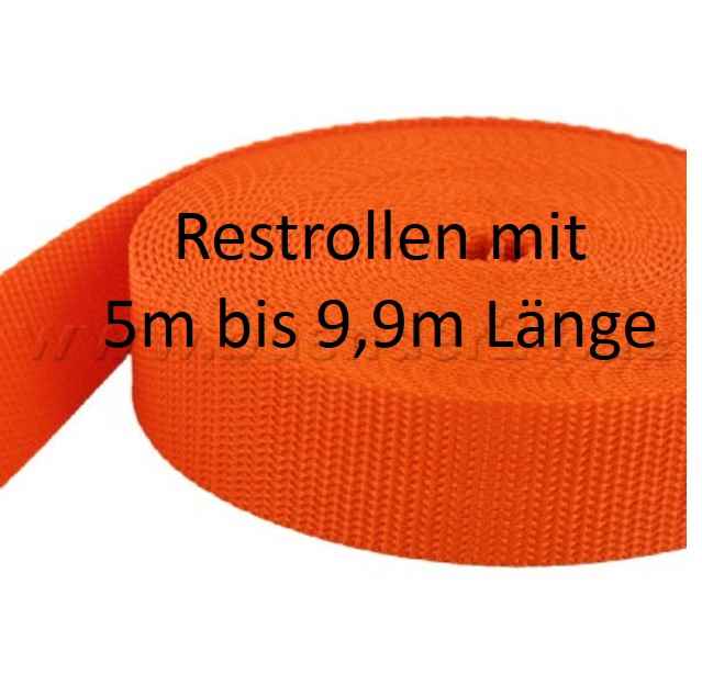 Bild von Restpostenbox 30mm breites PP-Gurtband 1,4mm stark, 25m - orange (UV)