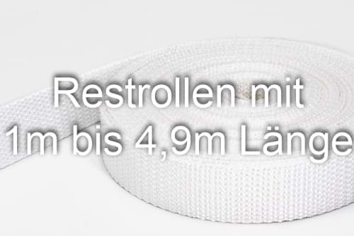 Bild von Restpostenbox 50mm breites PP-Gurtband, 1,2mm stark, 25m - weiß (UV)