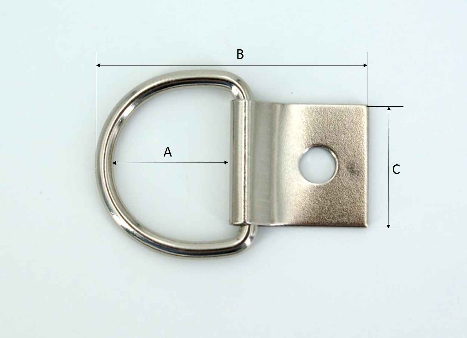 Bild von 25mm D-Ring mit Clip - Stahl vernickelt - 1 Stück