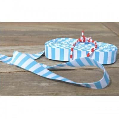 Bild von 1m Webband Design by farbenmix, 15mm breit, Ringelband hellblau weiß