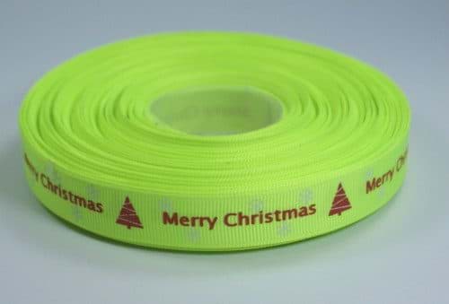 Bild von Bedrucktes Band aus Polyester, 16mm breit, Merry Christmas