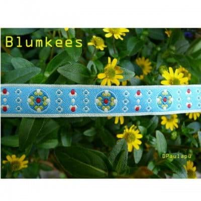 Bild von 1m Webband Design by paulapü - 12mm breit - Blumkees himmelblau