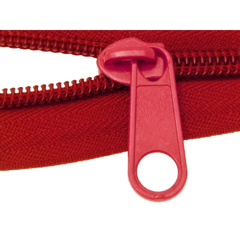 Bild von Zipper für 8mm Reißverschlüsse, Farbe: rot, 10 Stück
