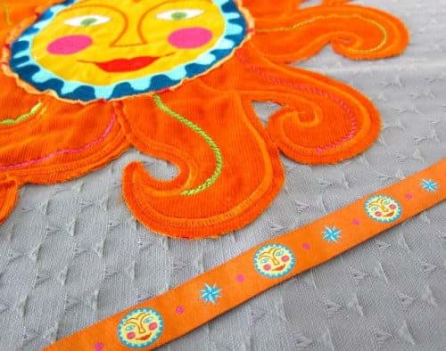 Bild von 1m Webband Design by farbenmix, 15mm breit, LightUp! Sonnenband