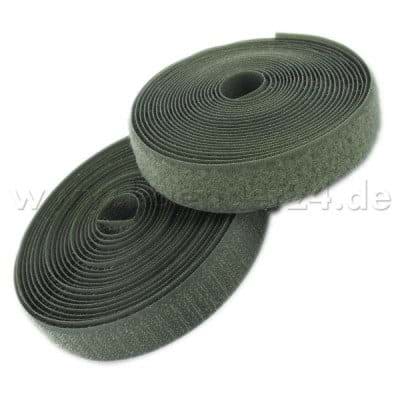 1m Klettband (Flausch & Haken), 50mm breit, Farbe: khaki - zum Aufnähen