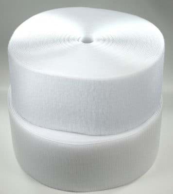 Bild von 4m Klettband (Flausch & Haken) - 100mm breit - Farbe: weiß - zum Aufnähen