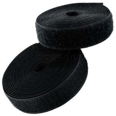 Bild von 25m Klettband (Flausch & Haken), 25mm breit, Farbe: schwarz - zum Aufnähen