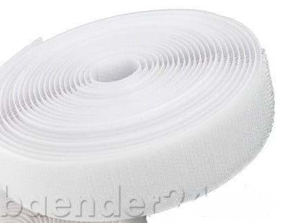 Bild von 25m Hakenband - 20mm breit - Farbe: weiß - zum Aufnähen