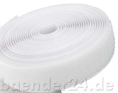 Bild von 25m Hakenband - 25mm breit - Farbe: weiß - zum Aufnähen