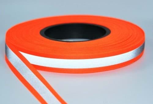 Bild von 5m Reflektierendes Band / Reflektorband 20mm breit - leuchtorange - zum Aufnähen