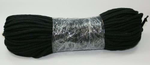Bild von 50m Baumwollschnur / BW-Kordel - 5mm dick mit Kern - Farbe: Schwarz