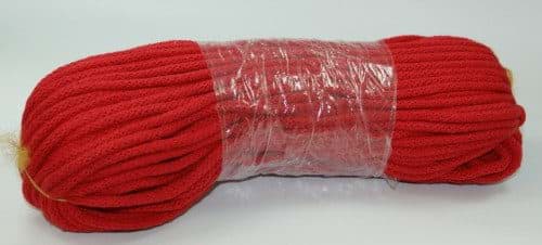 Bild von 50m Baumwollschnur / BW-Kordel - 5mm dick mit Kern - Farbe: Rot
