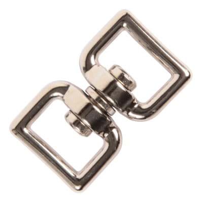Bild von 3/4" Doppelwirbel aus Zinkdruckguss, vernickelt, für 20mm breites Band - 10 Stück