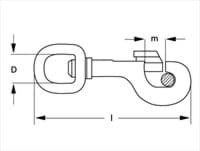 Bild von Bolzenkarabiner aus Zinkdruckguss - für 20mm Gurtband - 7,5cm lang - 10 Stück