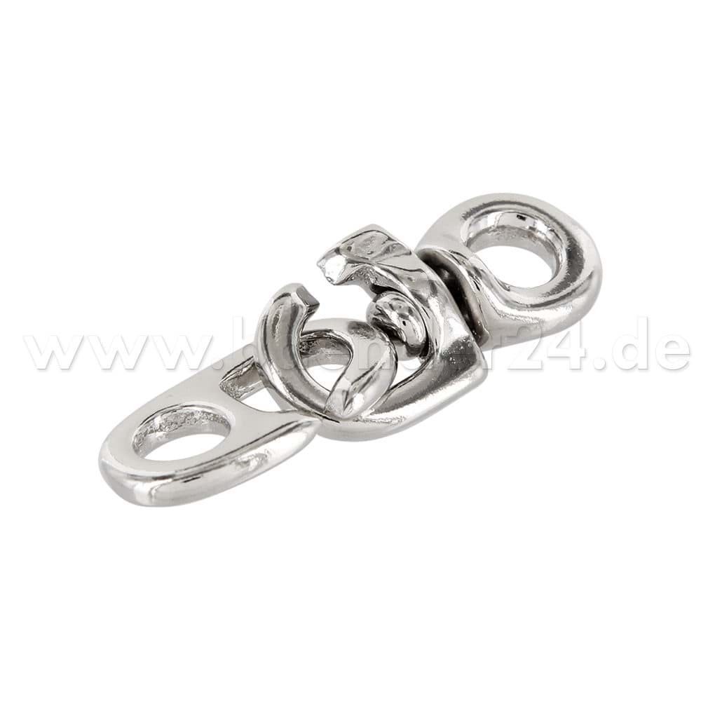 Bild von Brummelhaken / Flaggenwirbel - vernickelt aus Messing - 58mm lang - 1 Stück
