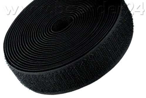 Bild von 25m Hakenband - 16mm breit, Farbe: schwarz - zum Aufnähen