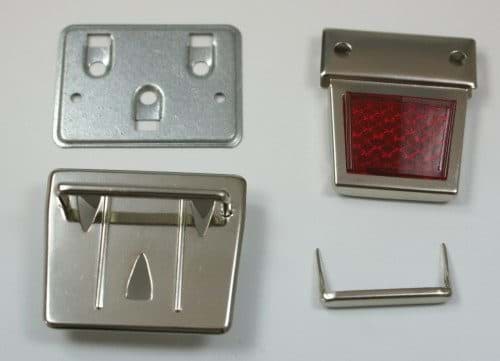 Bild von Mappenverschluss / Steckverschluss mit rotem Reflektor - 10 Stück
