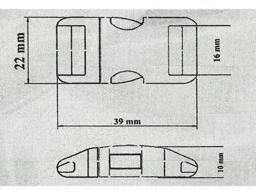 Bild von Steckschließer aus Alu für 15mm breites Gurtband *Sonderposten*