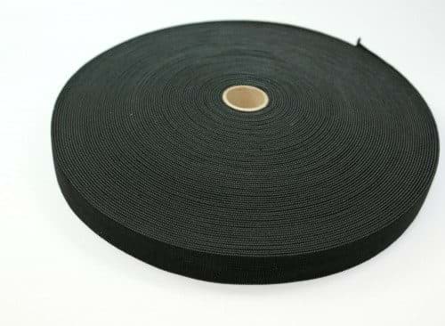 Bild von 25mm breites Gummiband aus Polyester - 25m Rolle - schwarz