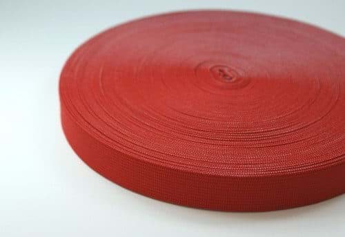 Bild von 20mm breites Gummiband aus Polyester - 25m Rolle - rot