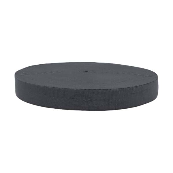 Bild von 25mm breites Gummiband aus Polyester - 25m Rolle - graphit