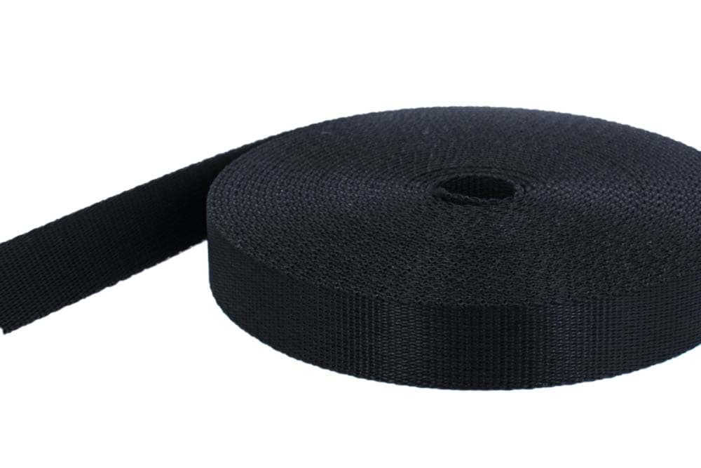Bild von 10m PP Gurtband - 16mm breit - 2mm stark - schwarz (UV)