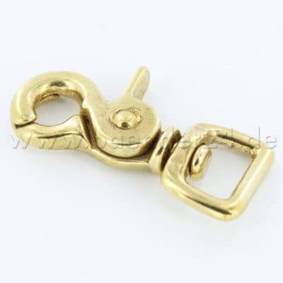 Bild von Scherenkarabiner 63x20mm aus Messing, für 20mm breites Gurtband - 1 Stück