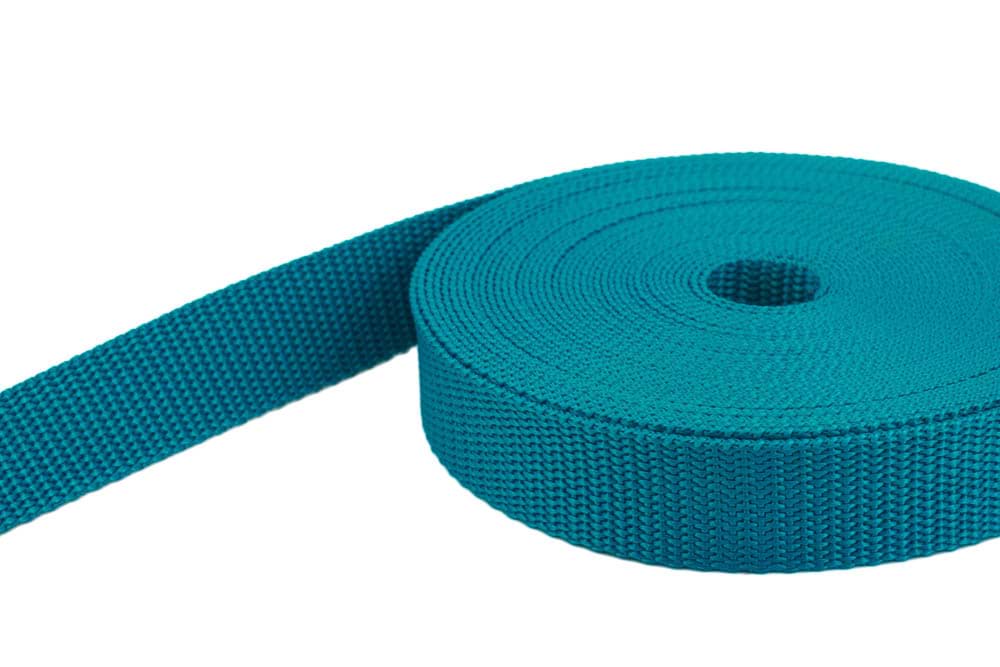 Bild von 10m PP Gurtband - 20mm breit - 1,4mm stark - petrol (UV)
