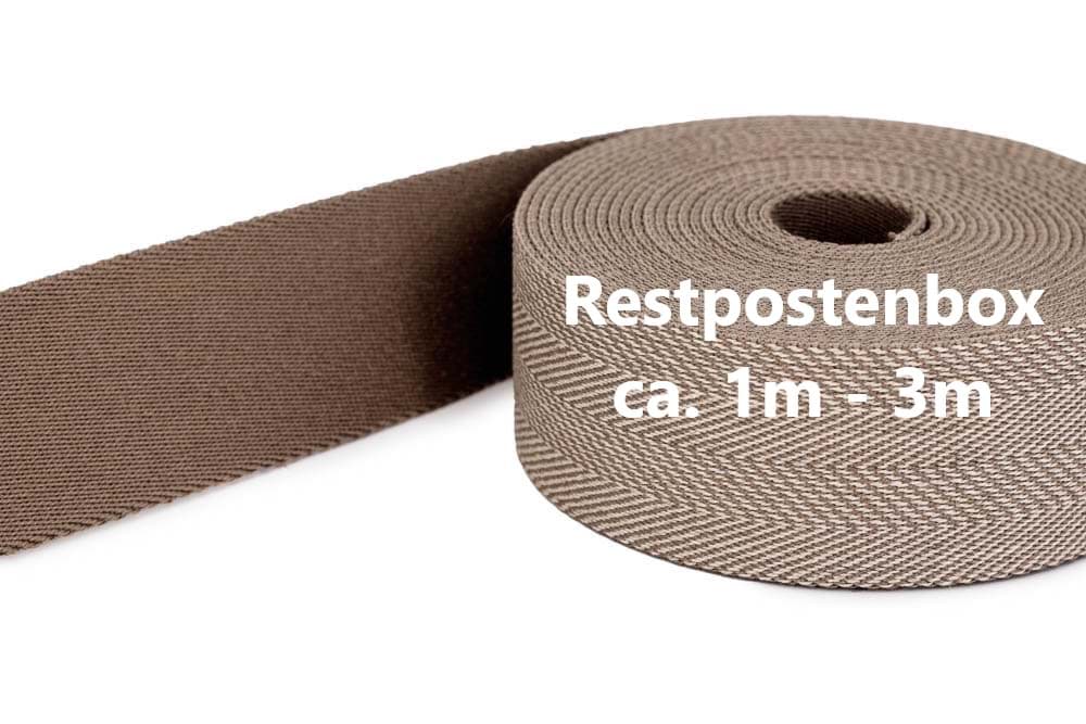 Bild von Restpostenbox Gürtelband / Taschenband - 40mm breit - Fischgrät natur 260 - 20m