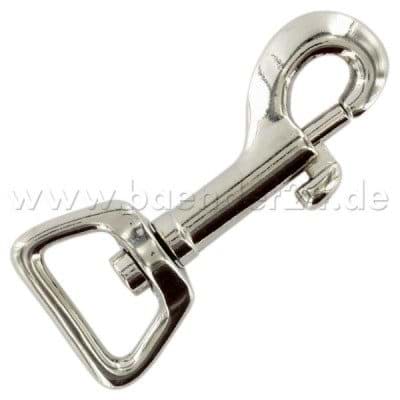 Bild von Bolzenkarabiner für 15mm Gurtband - 6,6cm lang - vernickelt - 1 Stück