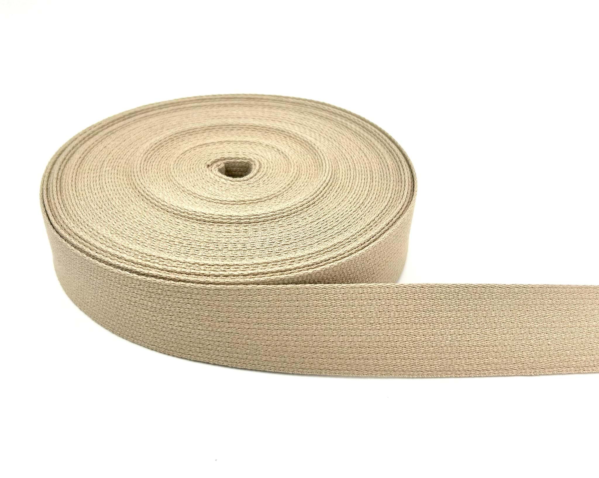 Bild von 25m Baumwollgurtband - 1,2mm dick - 30mm breit - Farbe: Beige