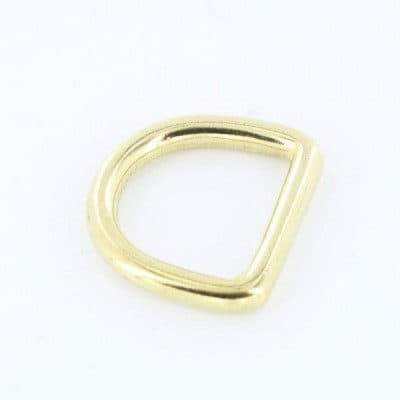 Bild von D-Ring aus Messing, 15mm Innenmaß - 10 Stück