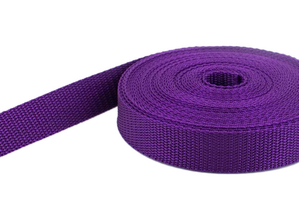 Bild von 10m PP Gurtband - 25mm breit - 1,4mm stark - lila (UV)