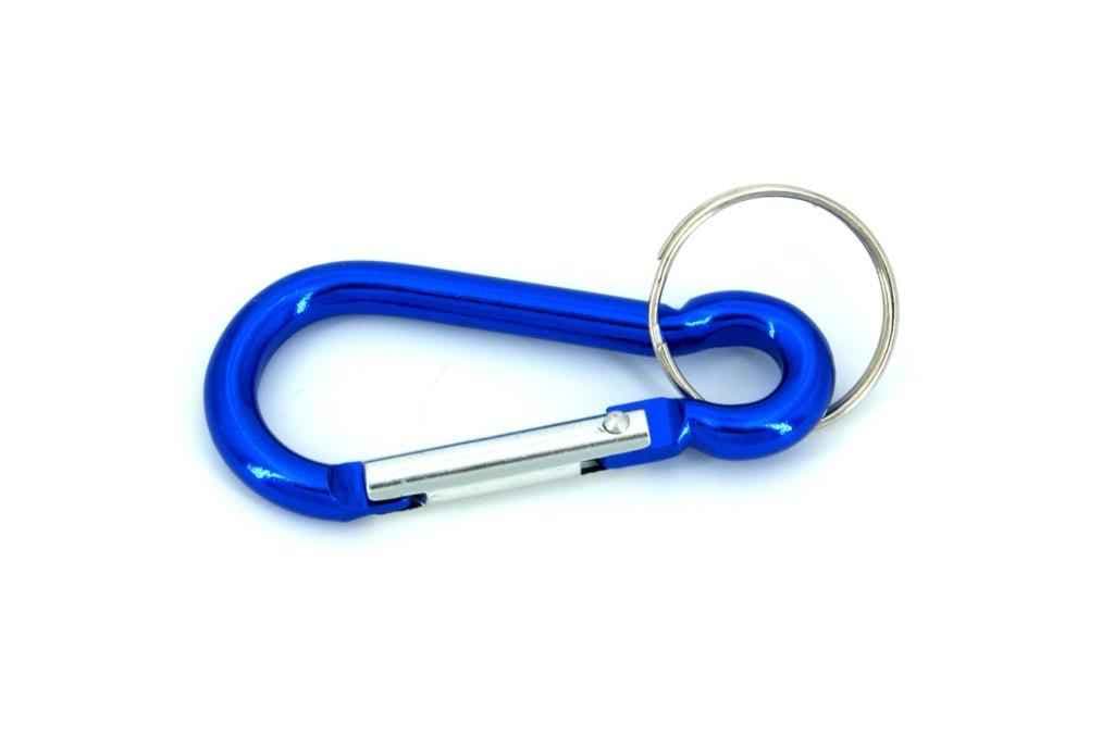 Bild von Schlüsselkarabinerhaken - 60mm lang - Farbe: blau - 10 Stück