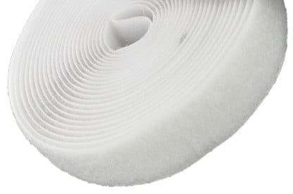 Bild von 25m Klettband, nur Flauschband, 30mm breit, Farbe: weiß - zum Aufnähen