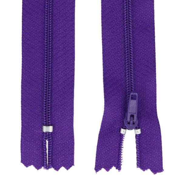 Bild von 25 Reißverschlüsse 3mm - 18cm lang - Farbe: lila