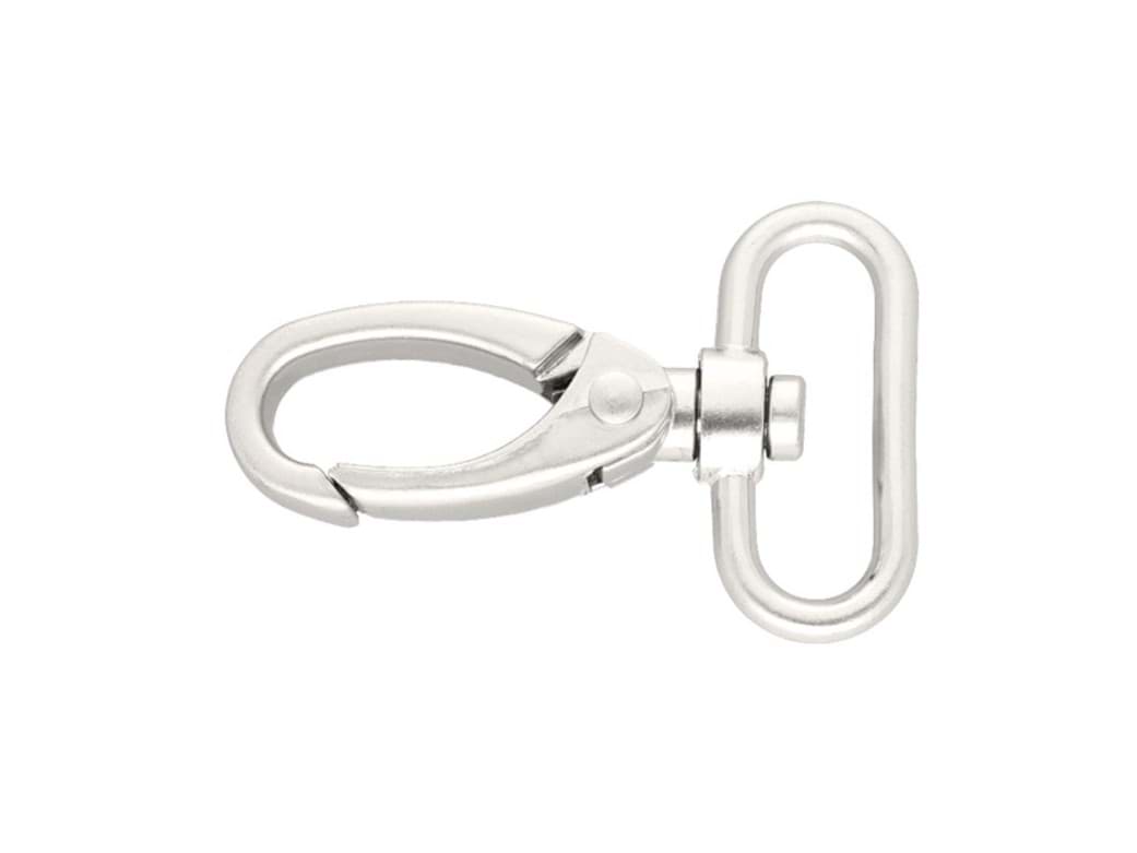 Bild von Karabiner aus Zinkdruckguss - 6cm lang - 32mm Durchlass - silber matt - 10 Stück